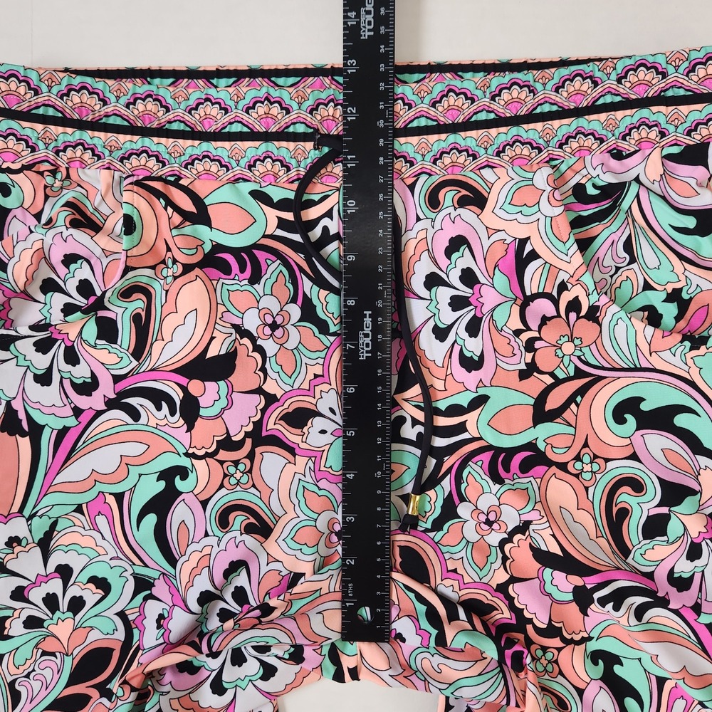 Sunshine 79 Cascade Blooms Paisley Floral Wide Leg Beach Pants Pink Mint Green M - Picture 5 of 11